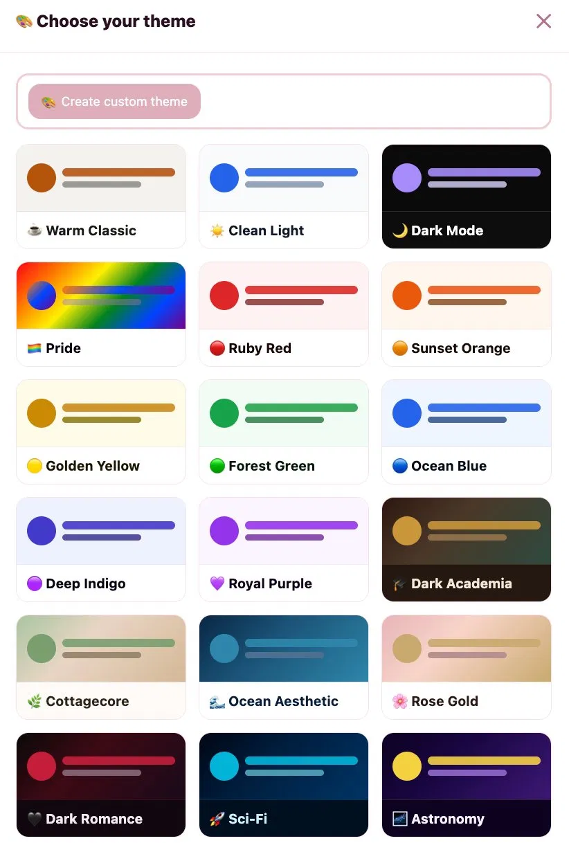 PageTurner PA theme picker
